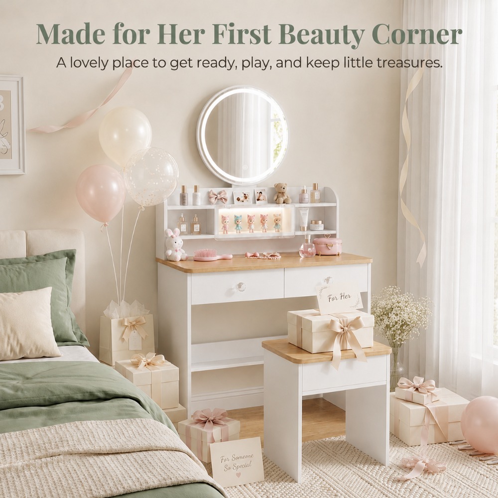 Hadiah Sempurna untuknya, Set  - Beauty Makeup Vanity Set ulasan dan harga